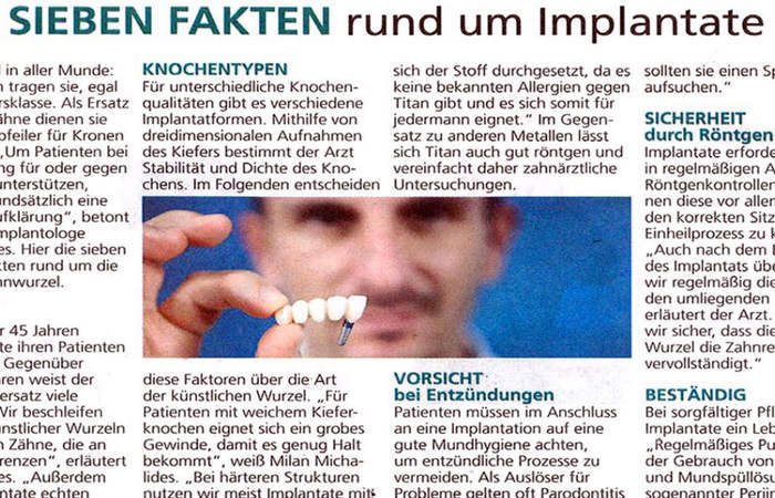 Landeszeitung für die Lüneburger Heide vom 01.06. 2012  Seite 35 | Sieben Fakten rund um Implantate