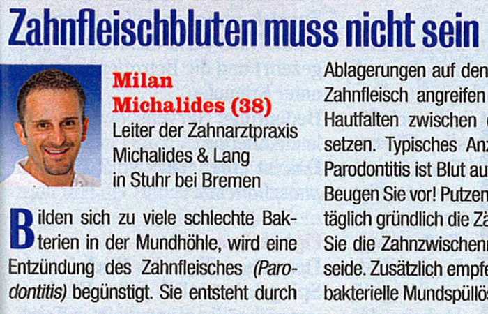 WOCHE HEUTE vom 18.05.2011 Seite 51 | Zahnfleischbluten muss nicht sein - Milan Michalides gibt Tips gegen Zahnfleischbluten